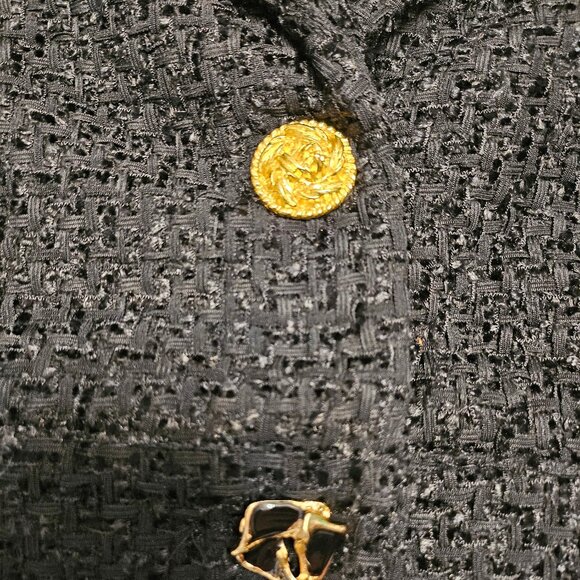 Worthington X Jason Bolden Women's Black Tweed Two Buttons Jacket - Picture 10 of 11